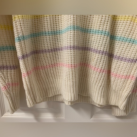 Vintage 80’s Helium Pastel Striped Sweater SZ Medium - Picture 2 of 5